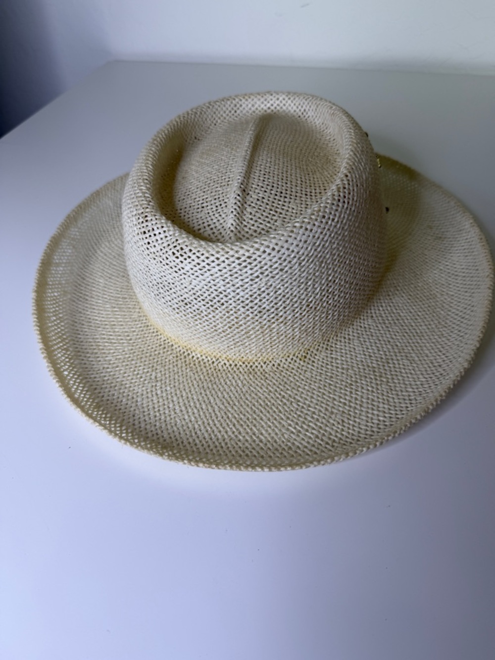 Vintage Embellished Straw Panama Hat - Cream - Picture 4 of 5